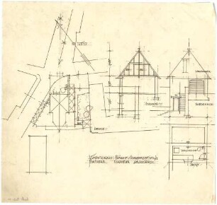Döllgast, Hans; Passau (Bayern); Votivkirche, Umbau - Lageplan; Schnitt; Ansicht; Grundriss