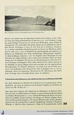 2. Geschichte des Schlosses und der edelfreien Herren von Wellwart bis 1300.