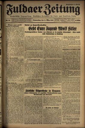 Ausgabe vom Donnerstag, den 11. März 1937.