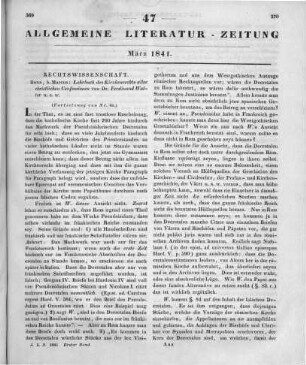 Walter, F.: Lehrbuch des Kirchenrechts aller christlichen Confessionen. 8. Aufl. Bonn: Marcus 1839 (Fortsetzung von Nr. 46)