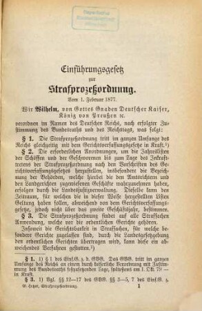 Die Strafprozessordnung für das Deutsche Reich vom 1. Februar 1877