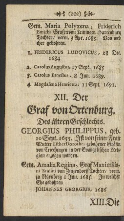 XII. Der Graf von Ortenburg.