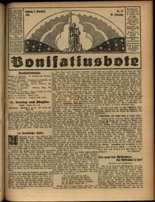 Erste Ausgabe vom Sonntag, den 08. November 1931.