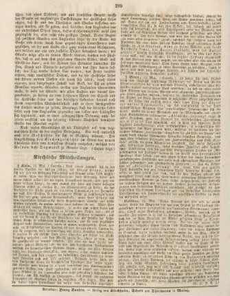 280 Kirchliche Mittheilungen