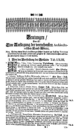 Deutungen / Das ist: Eine Außlegung der vornehmsten Architectonischen Kunst-Wörter