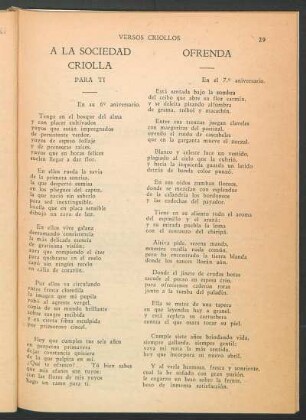 A la Sociedad Criolla : Para tí