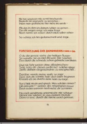 Fortsetzung des Bekenntnis (Fortsetzung des Bekenntnisses, Die Taufe im Lethe, Fegefeuer XXXI, 1 - 36) : [SW X/XI: h7]; [SW X/XI, S. 96-97/187]