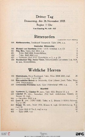 Ritterorden (Nr. 648-654)