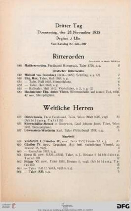 Ritterorden (Nr. 648-654)