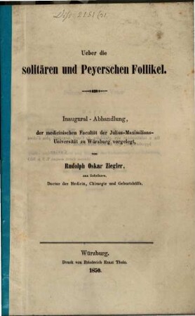 Ueber die solitären und Peyerschen Follikel