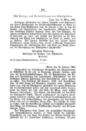 Anlage und Unterhaltung von Schulgärten : [F. Öffentliches Volksschulwesen]