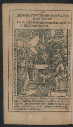 10. Jesus straffet die Jünger wegen des Ehrgeitzes.