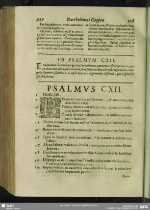 In Psalmum CXII.[i.e. CXI.] Psalmus CXII.[i.e. CXI.]