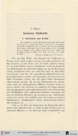 I. Nachruhm und Kritik