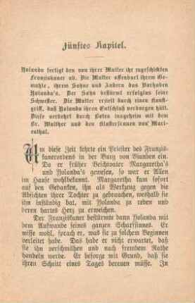 Fünftes Kapitel. Yolanda fertigt den von ihrer Mutter ihr zugeschickten Franziskaner ab. ...