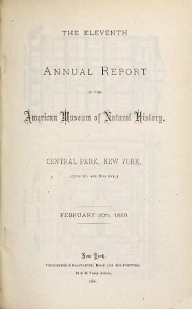 Annual report : for the year .... 11. 1880