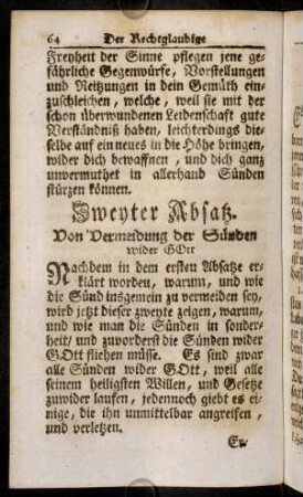 64-163, Zweyter Absatz. Von Vermeidung der Sünden wider Gott.