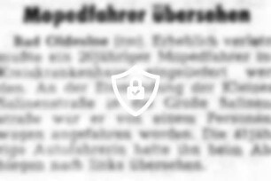 Mopedfahrer übersehen