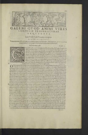 Galeni quod animi vires corporis temperaturas sequuntur