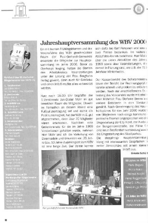 Jahreshauptversammlung des WBV 2000