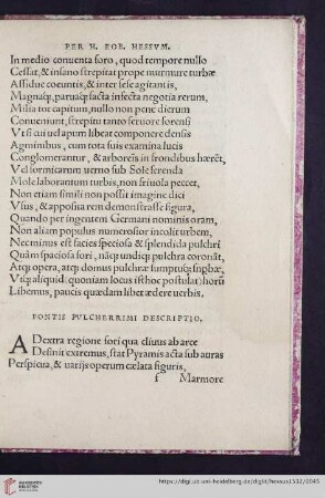 Fontis pvlcherrimi descriptio