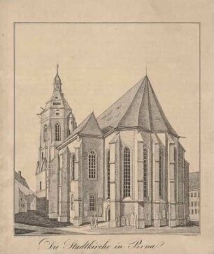 Die Marienkirche (Stadtkirche) in Pirna von Südosten