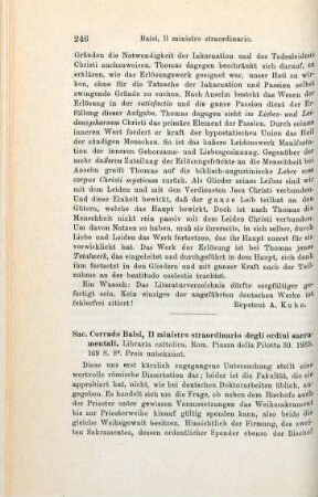 246-249 [Rezension] Baisi, Corrado, Il ministro straordinario degli ordini sacramentali