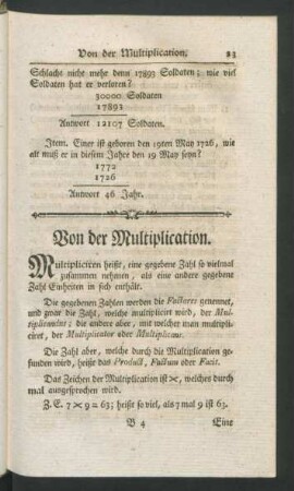 Von der Multiplication