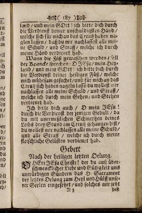 Gebett Nach der heiligen letzten Oelung
