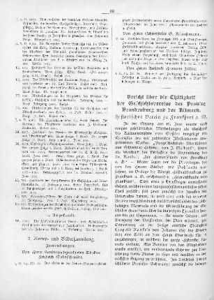 Bericht über die Thätigkeit der Geschichtsvereine der Provinz Brandenburg und der Altmark