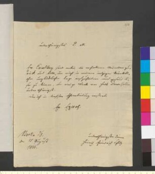 Brief von Schütz, Johann Heinrich Friedrich an Goethe, Johann Wolfgang von