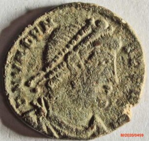 Römische Münze, Nominal Centenionalis, Prägeherr Valens, Prägeort Trier, Original