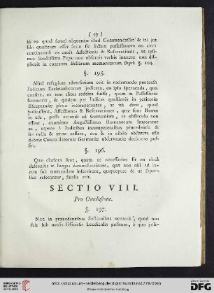 Sectio VIII.