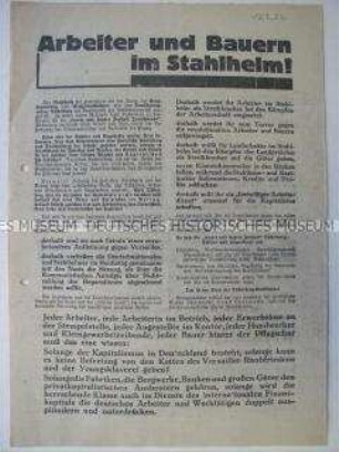 Propagandaflugblatt der KPD zur Reichspräsidentenwahl 1932