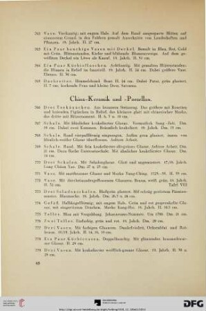 China Keramik und Porzellan (Nr. 766-850)