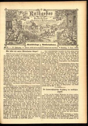 Ausgabe vom Sonntag, den 09. September 1900.