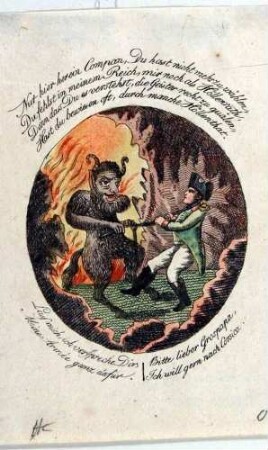 Napoleon-Karikatur: "Nur hier herein Compan, Du hast nicht mehr zu wählen, [...]"