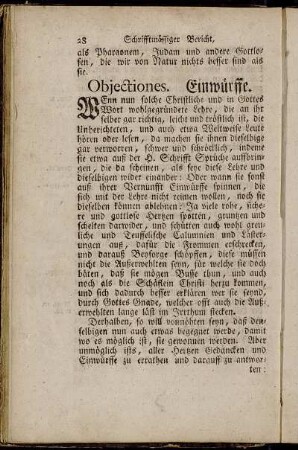 Objectiones. Einwürffe