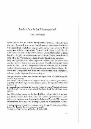 Satzbaupläne in der Alltagssprache