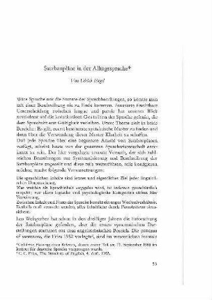 Satzbaupläne in der Alltagssprache