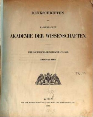 Denkschriften. 12. 1862