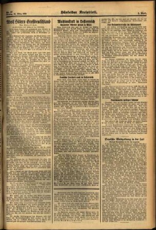 Zweite Ausgabe vom Montag, den 28. März 1938.