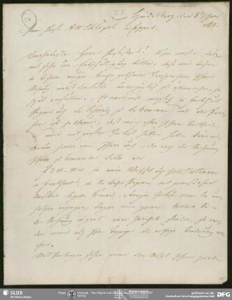 Eigenh. Brief mit Rechnung Nr.17 von Johann Georg Zimmer an August Wilhelm von Schlegel, Heidelberg, 08.01.1811
