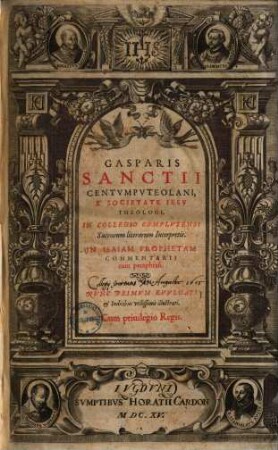 Gasparis Sanctii In Isaiam prophetam commentarii : cum paraphrasi