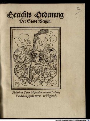 Gerichts Ordenung der Stadt Meissen