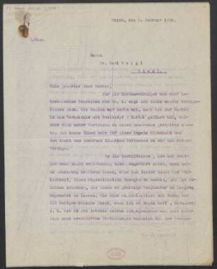 Brief an Karl Weigl : 03.02.1926