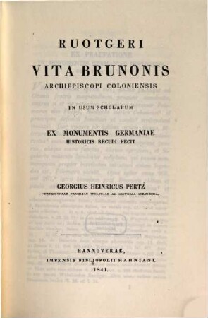 Ruotgeri vita Brunonis archiepiscopi Coloniensis