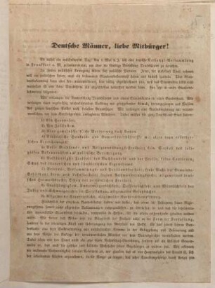 Deutsche Männer, liebe Mitbürger!