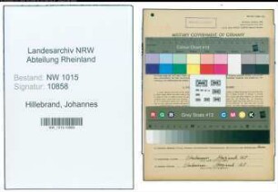 Entnazifizierung Johannes Hillebrand , geb. 02.05.1895 (Schreiner)