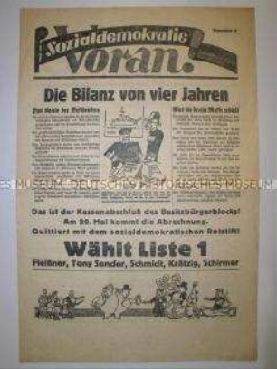 Wahlzeitung der SPD Ostsachsen zur Reichstagsdwahl 1928